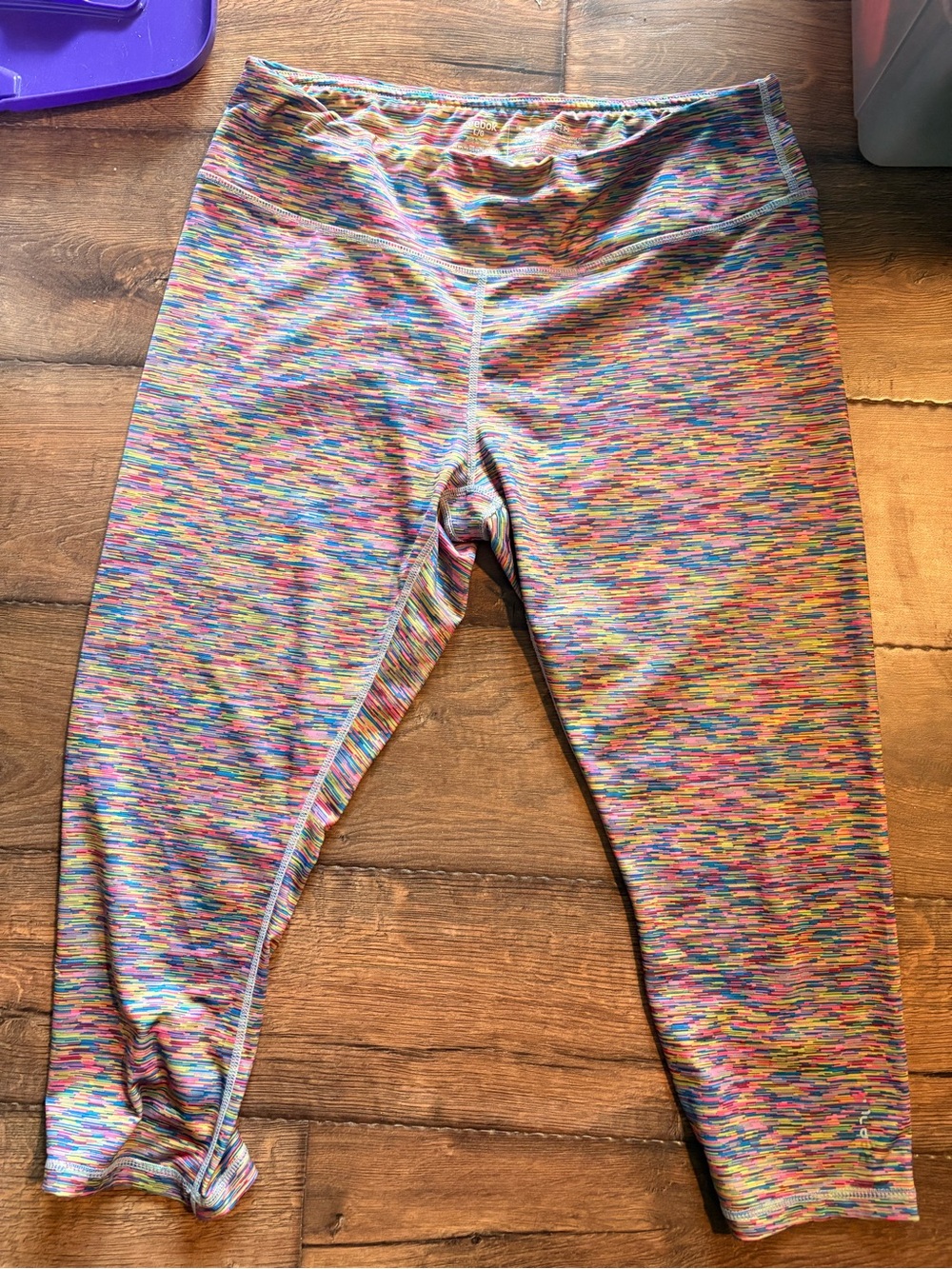 Reebok Multicolor Space-Dye Capris - Rainbow Print